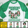 Drinking Besties Assemble -  Gift For Besties, Personalized St. Patrick's Day Unisex Raglan Shirt