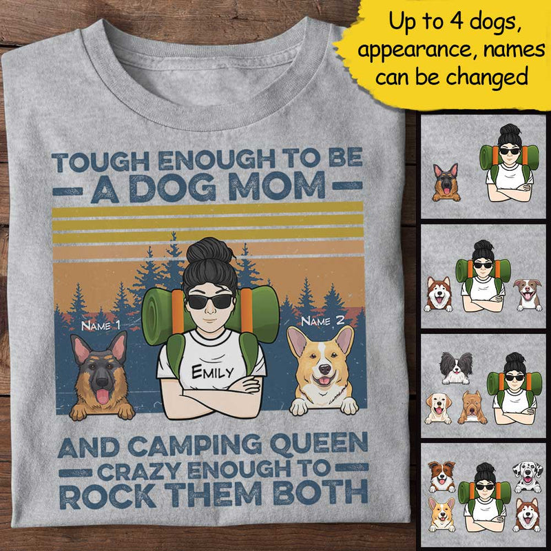 Dog Mom And Camping Queen Rock Them Both - Personalized Unisex T-Shirt