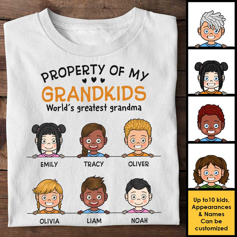 Property Of My Grandkids And World's Greatest Grandma - Gift For Grandma, Personalized Unisex T-shirt, Hoodie