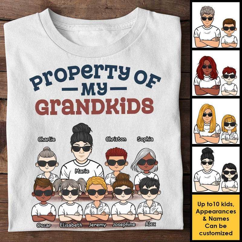 Property Of My Grandkids - Gift For Grandma, Personalized Unisex T-shirt, Hoodie
