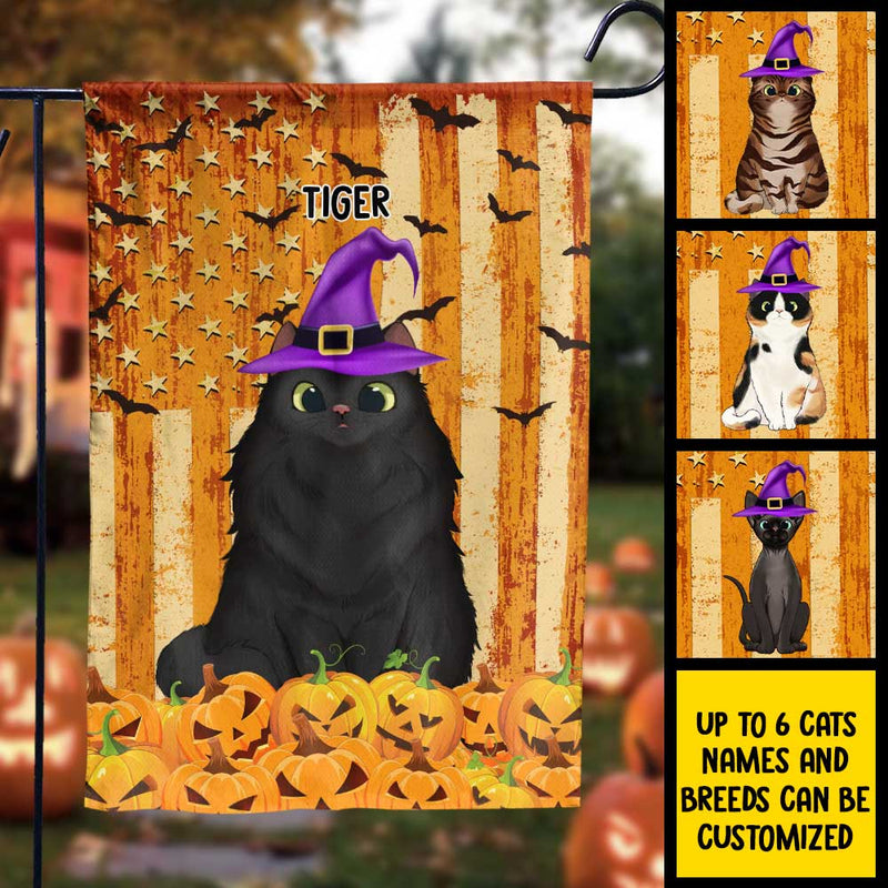 Halloween For Cats - Happy Halloween With Your Cats - Personalized Funny Cat Flag
