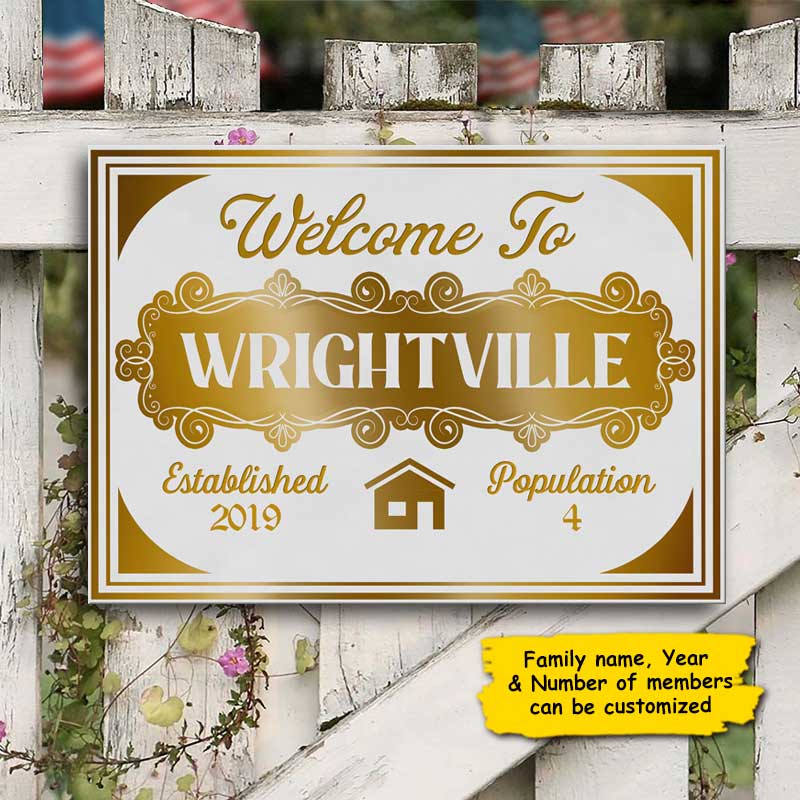 Welcome To - Personalized Family Metal Sign