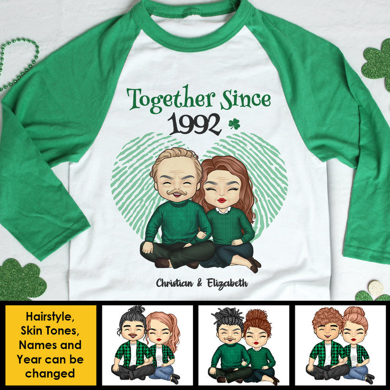 We've Been Together For Years - Gift For Couples, Husband Wife, Personalized St. Patrick's Day Unisex Raglan Shirt