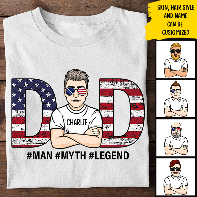 Dad - Man, Myth, Legend - Personalized Unisex T-Shirt