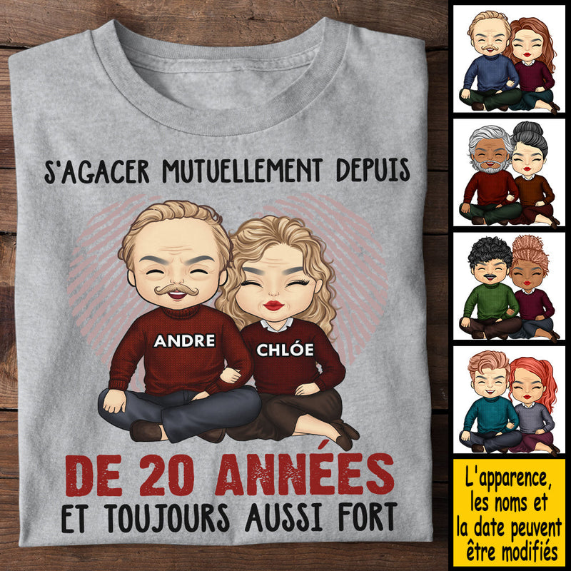 S'ennuyer Mutuellement Pendant De Nombreuses Années Et Toujours Aussi Fort - Anniversary Gifts, Gift For Couples, Husband Wife - Personalized Unisex T-shirt French