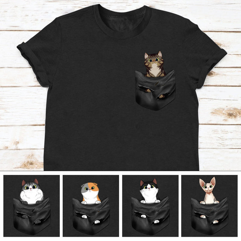 Put Your Cat In The Pocket - Personalized Unisex T-Shirt