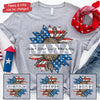 Patriotic Leopard Sunflower Nana  - Gift For 4th Of July - Personalized Unisex T-Shirt
