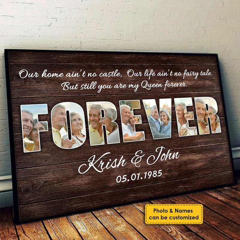 You Are My Queen Forever - Upload Image, Personalized Horizontal Poster