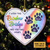 Wish The Rainbow Bridge Had Visiting Hours - Personalized Custom Heart Shaped Wood Christmas Ornament