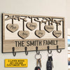 Our Beloved Family - Personalized Key Hanger, Key Holder, 2-Layer Wood Key Hanger - Gift For Couple, Husband Wife, Anniversary, Engagement, Wedding, Marriage Gift