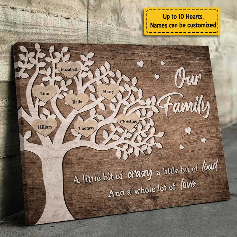 A Little Bit Of Crazy - Personalized Horizontal Canvas - Gift For Grandparents