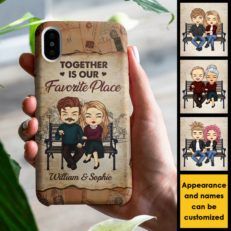 Together Is Our Favorite Place - Gift For Couples, Personalized Phone Case