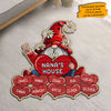Nana & Kids Hearts - Personalized Shaped Decorative Mat - Gift For Mom, Grandma