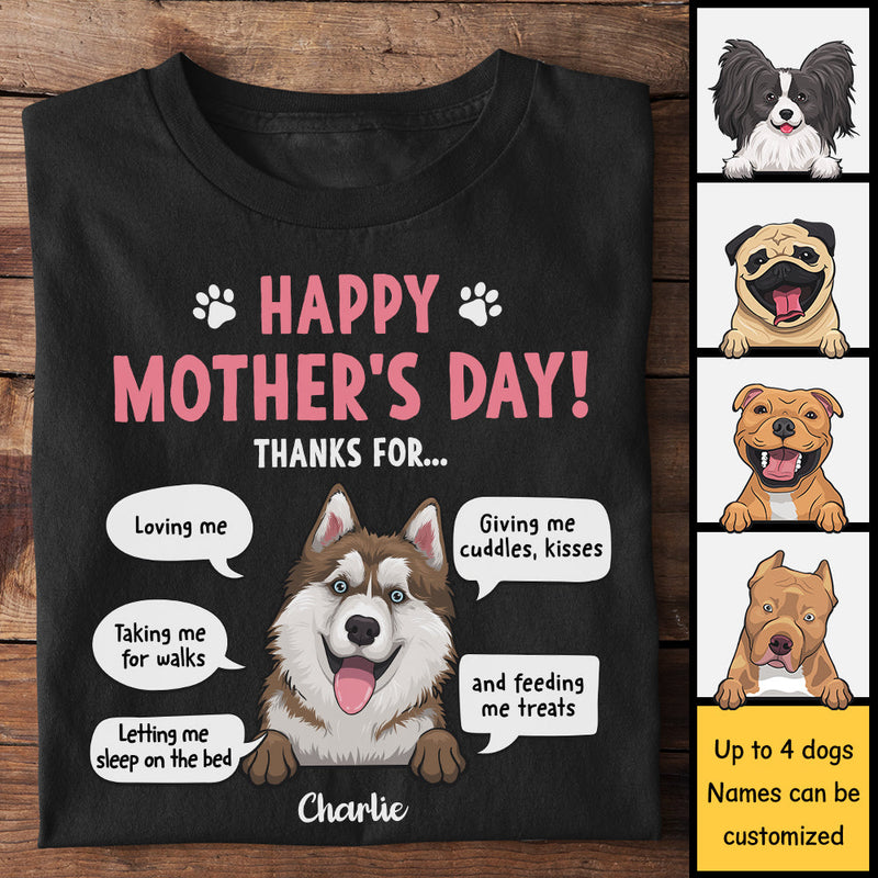 Happy Mother's Day Thanks For Loving Me Taking Me For Walks - Gift For Mother's Day, Personalized Unisex T-shirt, Hoodie