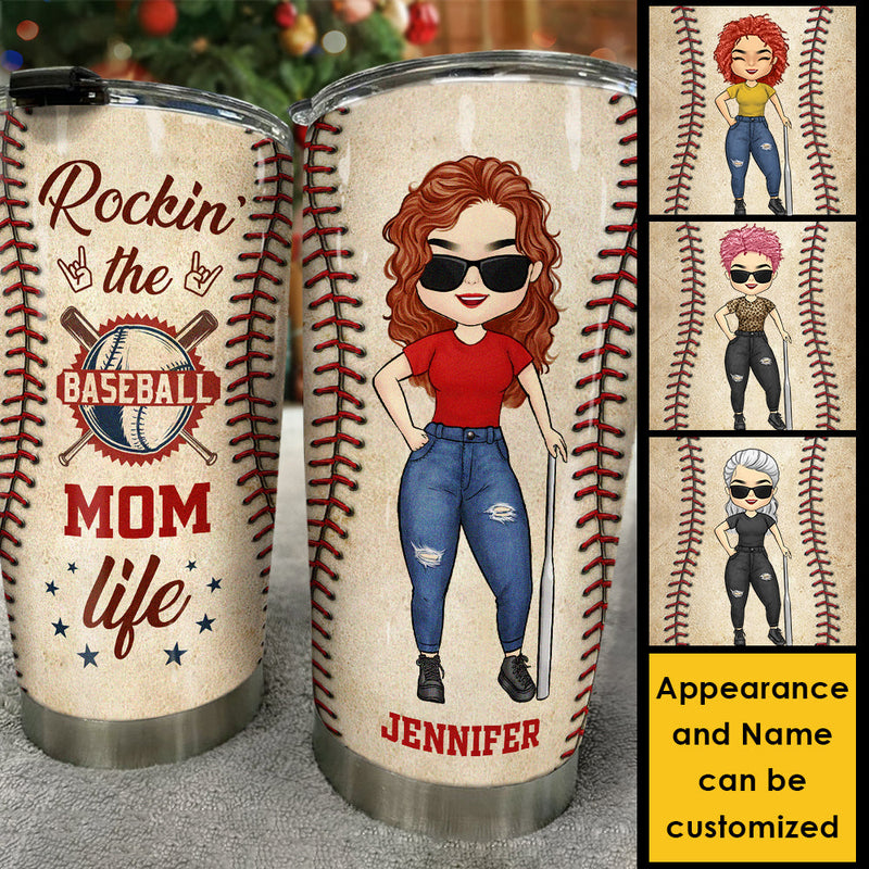 Rockin' The Baseball Mom Life - Gift For Mom, Personalized Tumbler
