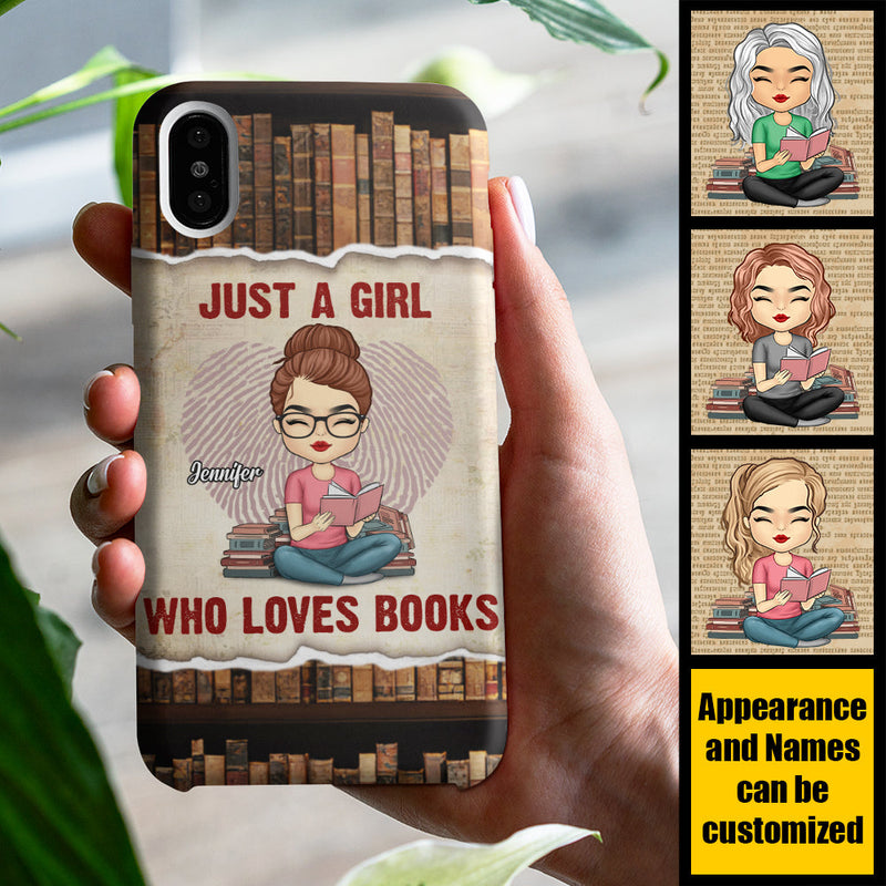 A Girl Who Loves Books - Personalized Phone Case