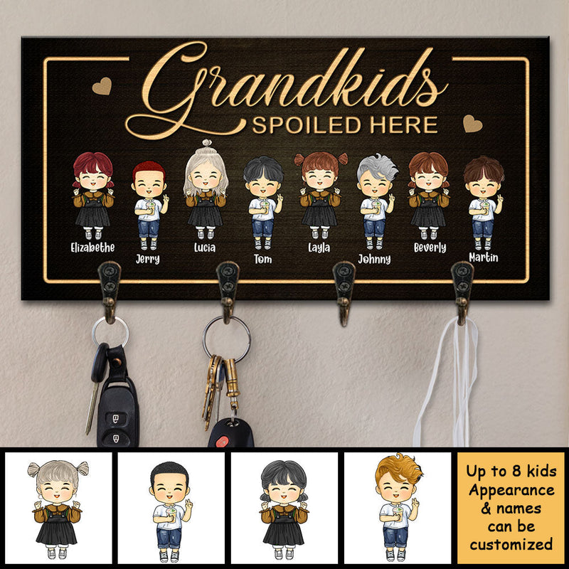 These Grandkids Spoiled Here - Personalized Key Hanger, Key Holder - Gift For Grandma