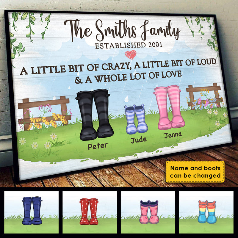 A Little Bit Of Crazy, A Little Bit Of Loud & A Whole Lot Of Love - Personalized Horizontal Poster