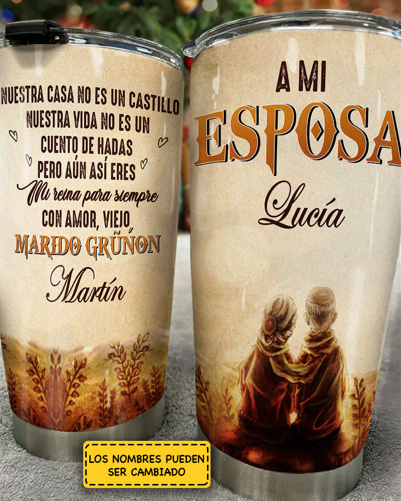 A Mi Esposa - Eres Mi Reina Para Siempre - Gift For Couples, Husband Wife - Personalized Tumbler Spanish