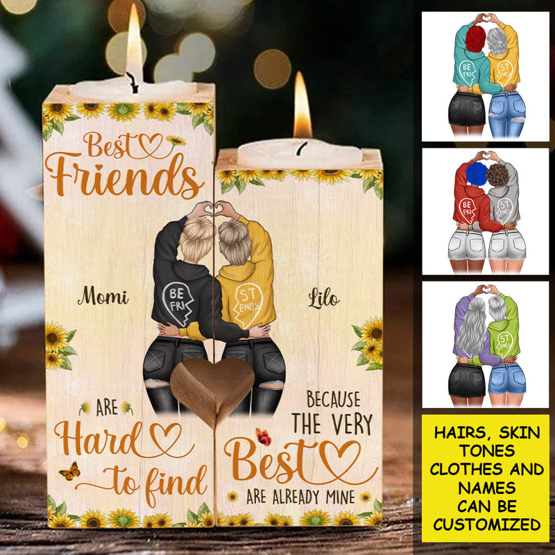 Best Friends Are Hard To Find - Gift For Bestie - Personalized Candle Holder