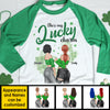 She's My Lucky Charm - Gift For Besties, Personalized St. Patrick's Day Unisex Raglan Shirt