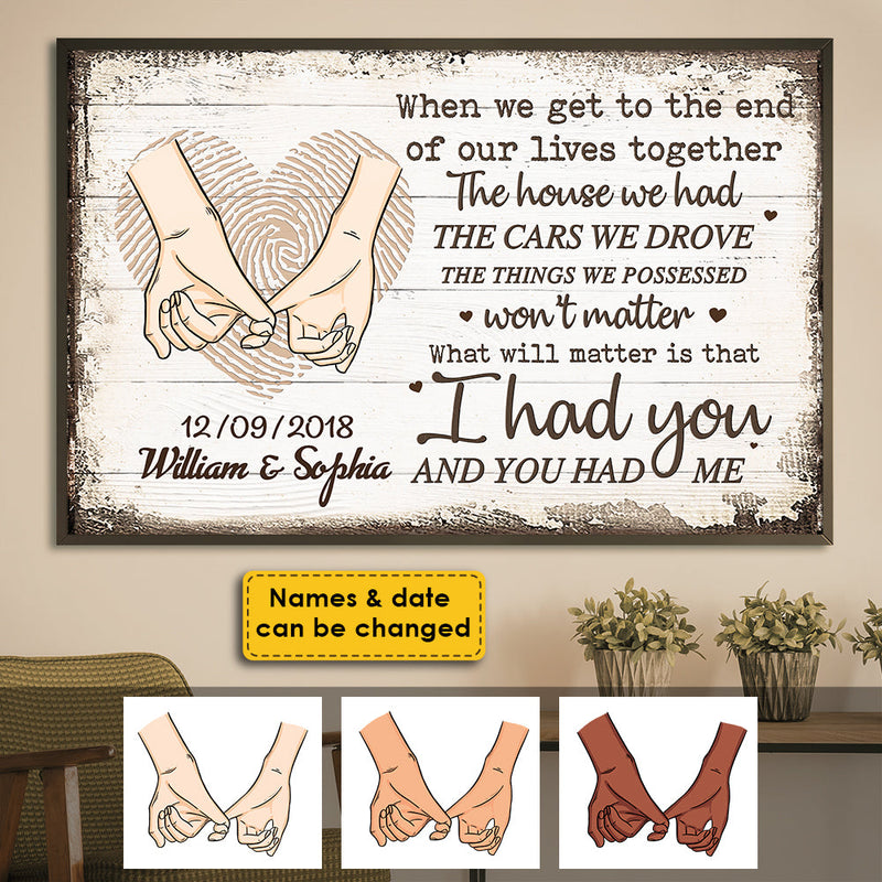 What Will Matter Is That We Had Each Other - Personalized Horizontal Poster