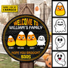 Welcome To Our Family - Hope You Brought Boos - Funny Personalized Door Sign, Halloween Ideas.