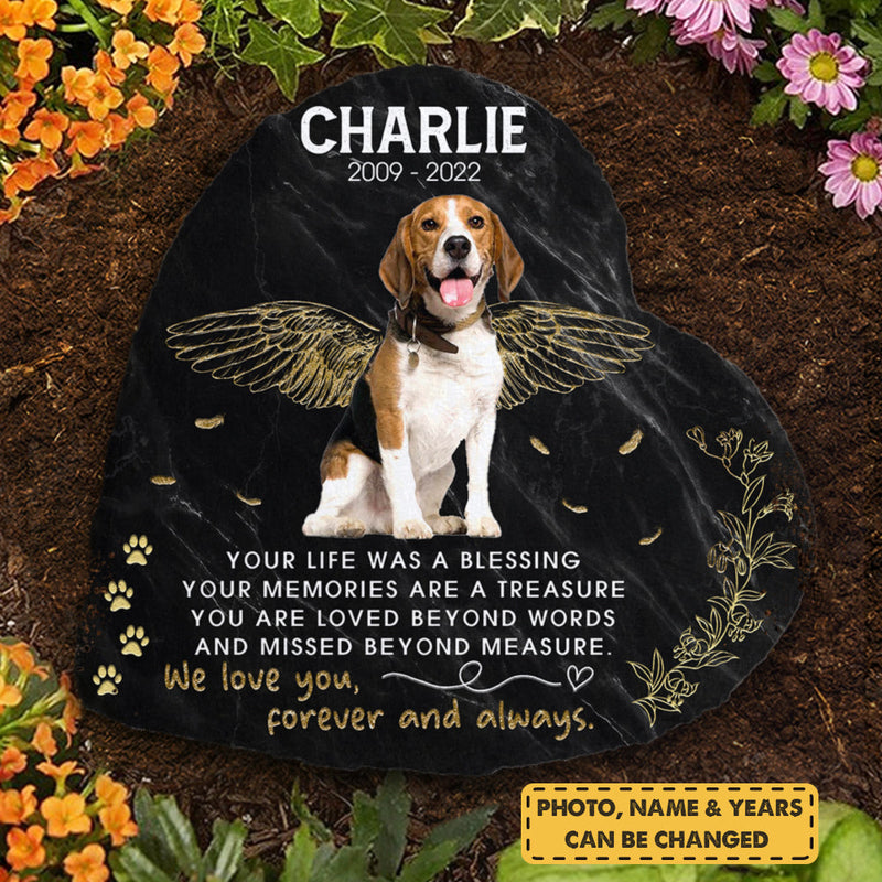 Love You Forever & Always - Personalized Memorial Stone, Pet Grave Marker - Upload Image, Memorial Gift, Sympathy Gift