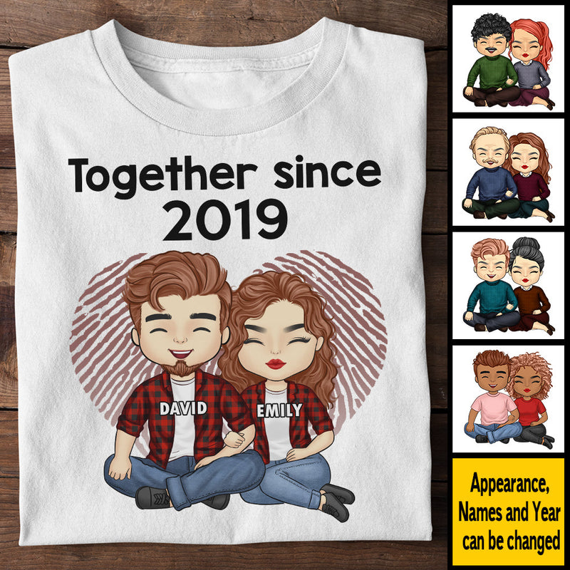Together Since 2019 - Anniversary Gifts, Gift For Couples, Husband Wife, Personalized Unisex T-shirt, Hoodie