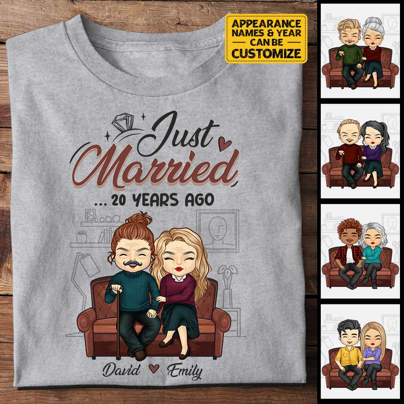 Just Married - Personalized Unisex T-shirt, Hoodie - Gift For Couples, Husband Wife