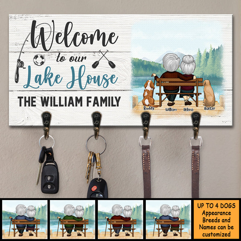 Welcome To Our Lake House - Personalized Key Hanger, Key Holder - Gift For Couples, Husband Wife