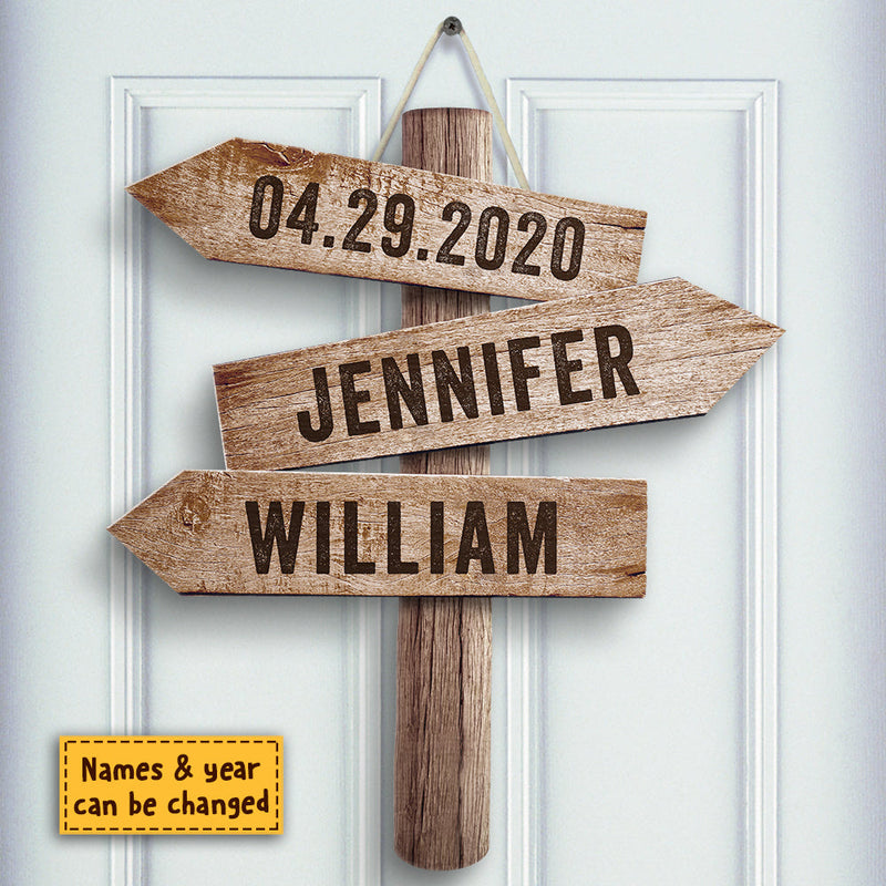 You Belong With Me - Gift For Couples, Personalized Shaped Wood Sign
