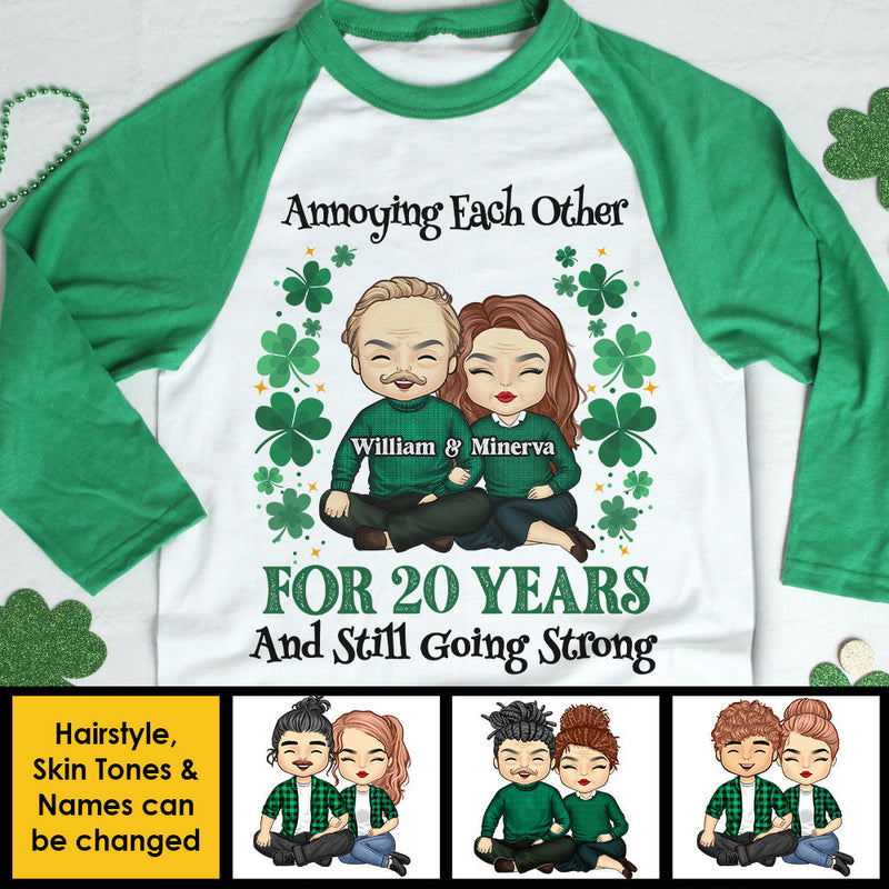 Annoying Each Other For So Many Years - Gift For Couples, Husband Wife, Personalized St. Patrick's Day Unisex Raglan Shirt