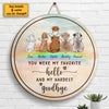 You Were My Favorite Hello & My Hardest Goodbye - Personalized Door Sign