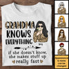 Grandma Knows Everything - Gift For Grandma, Personalized Unisex T-shirt, Hoodie