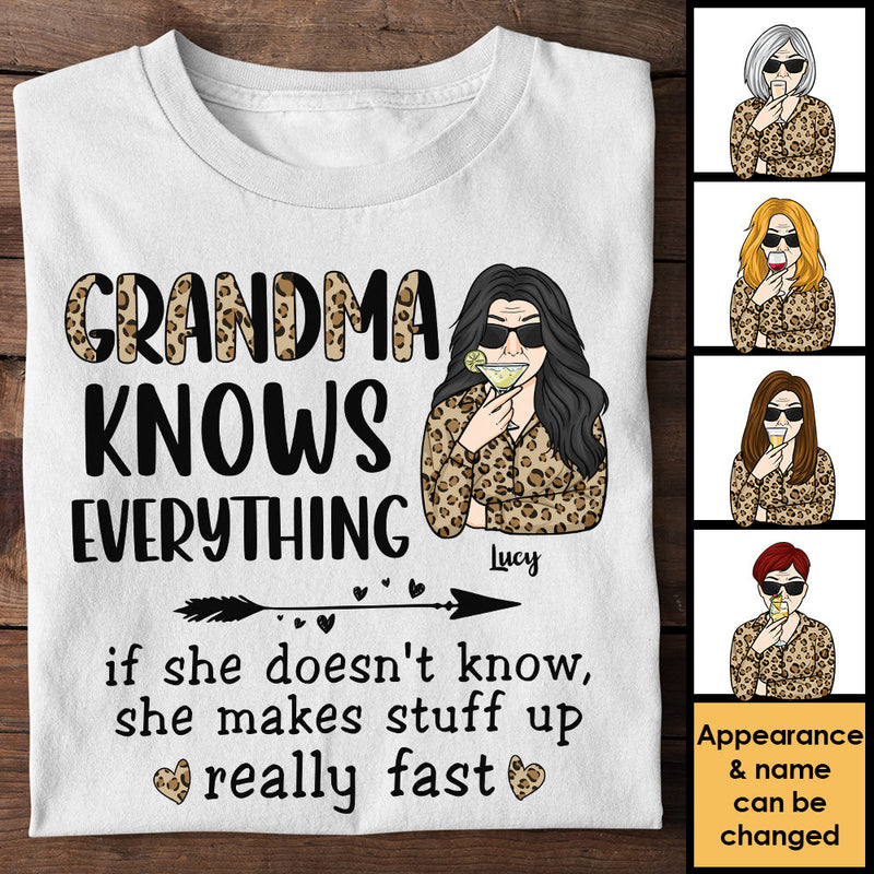 Grandma Knows Everything - Gift For Grandma, Personalized Unisex T-shirt, Hoodie