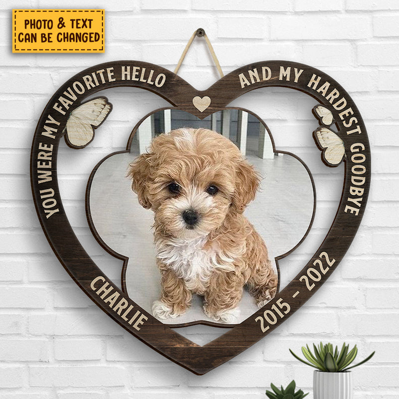 Forever In My Heart, Pet Paw - Upload Image, Personalized Shaped Wood Sign