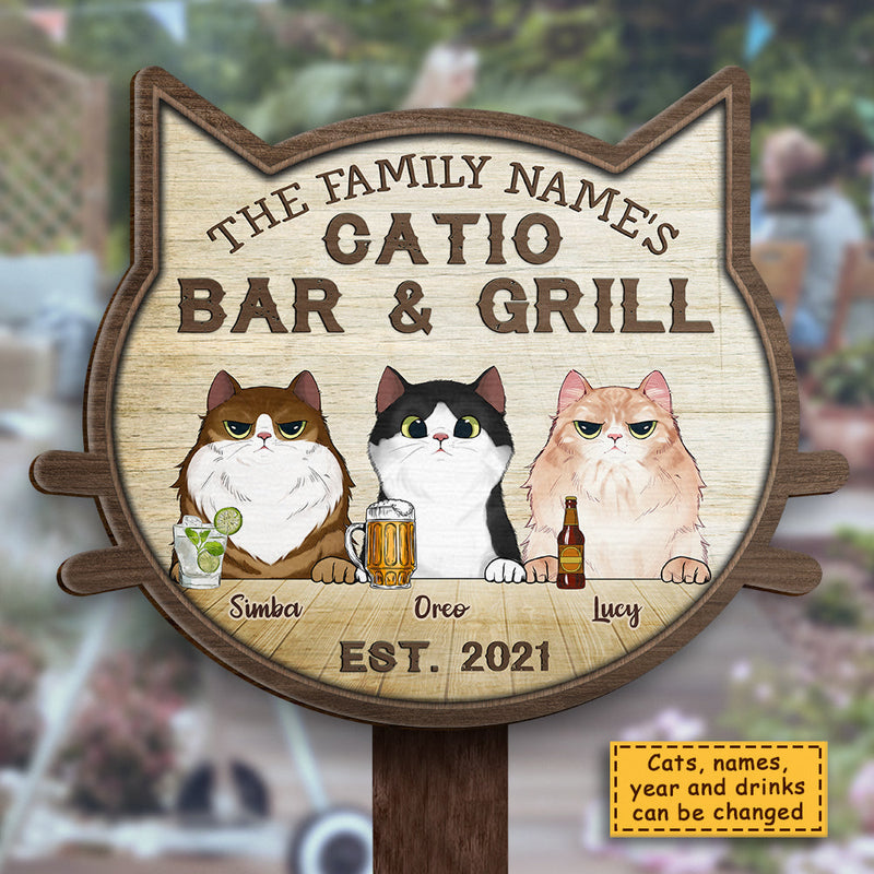 Welcome To The Catio - Gift For Cat Lovers, Personalized Shaped Wood Sign