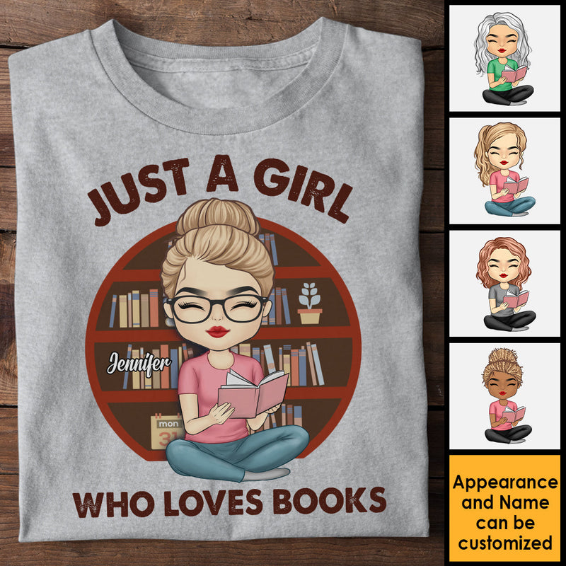 A Girl Who Loves Reading Books - Personalized Unisex T-shirt, Hoodie