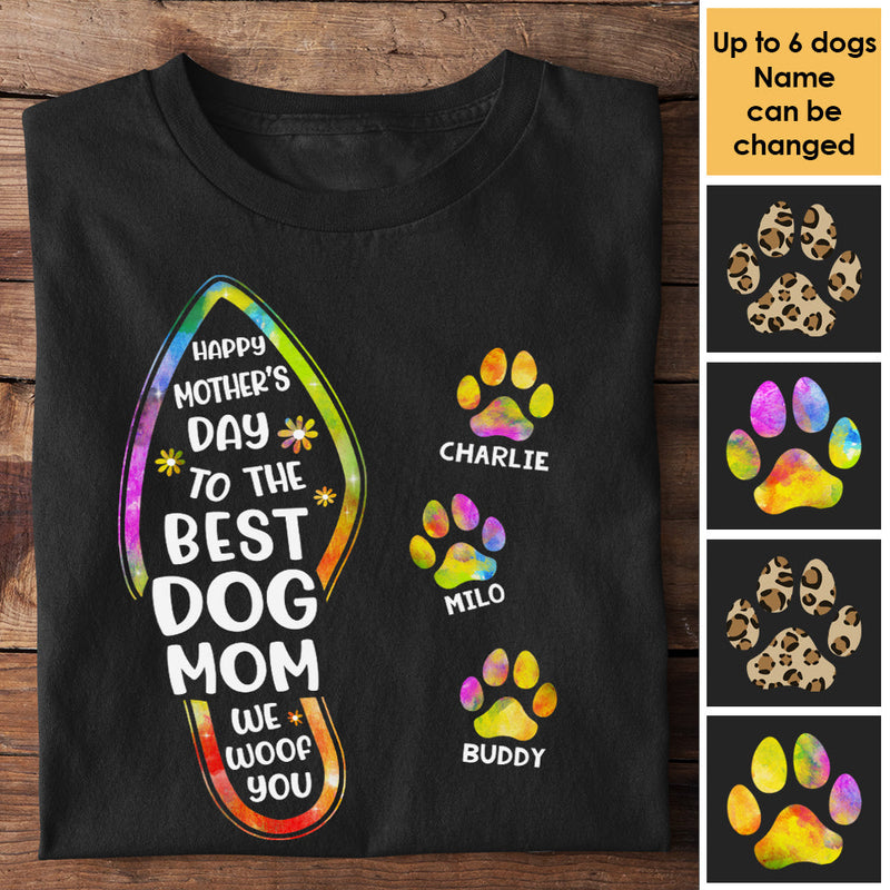 Happy Mother's Day To The Best Dog Mom Paw Print - Gift For Mother's Day - Personalized Unisex T-Shirt, Hoodie