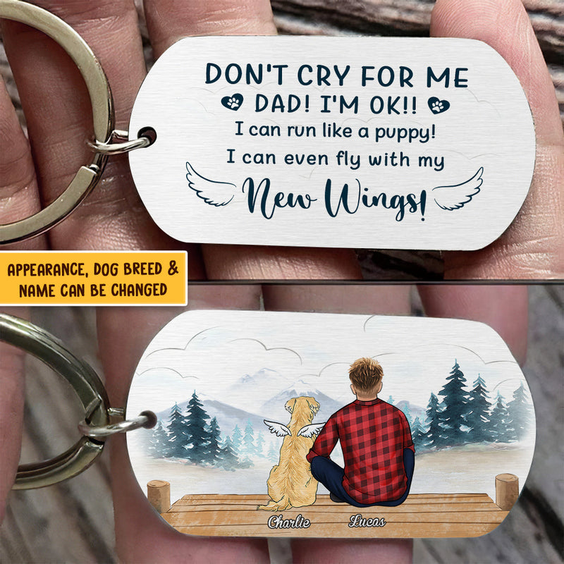 I Can Even Fly With My New Wings, Paw Parents And Dog - Personalized Keychain