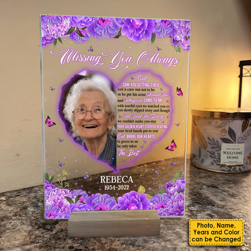 And Though We Loved You Dearly We Couldn't Make You Stay - Upload Image - Personalized Acrylic Plaque