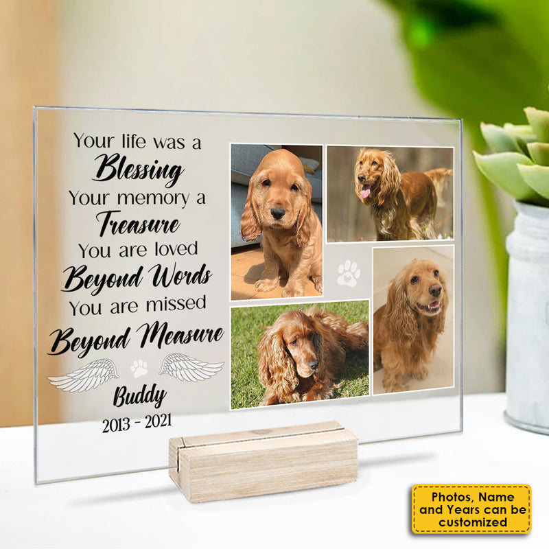 You Are Missed Beyond Measure - Upload Image - Personalized Acrylic Plaque