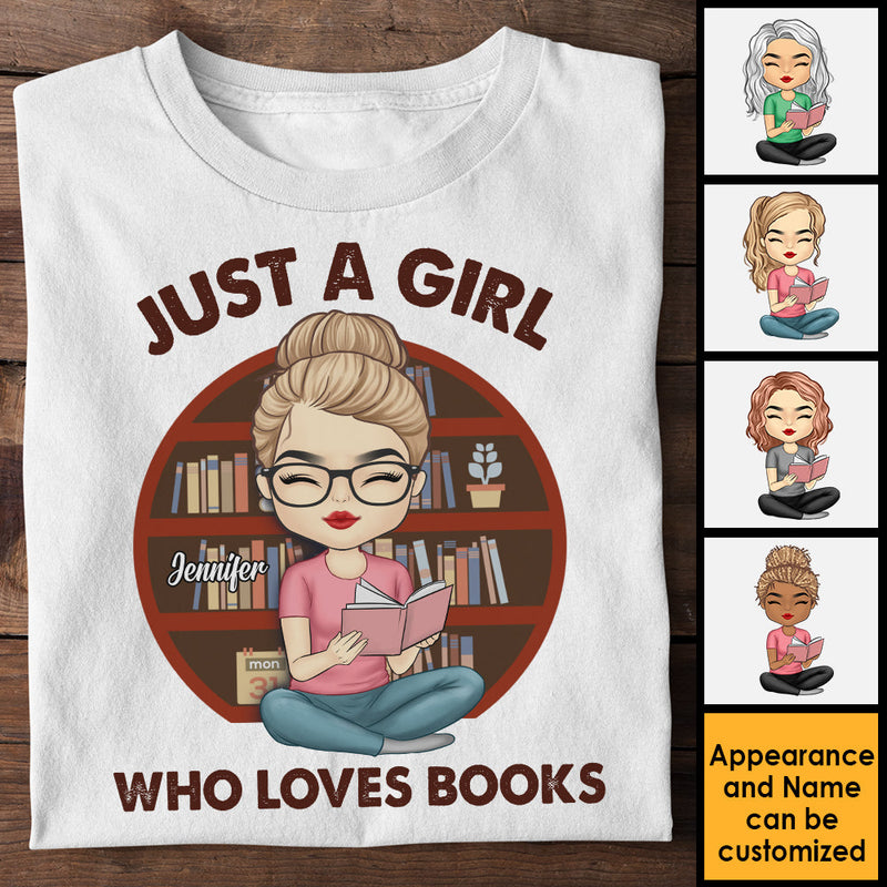 A Girl Who Loves Reading Books - Personalized Unisex T-shirt, Hoodie