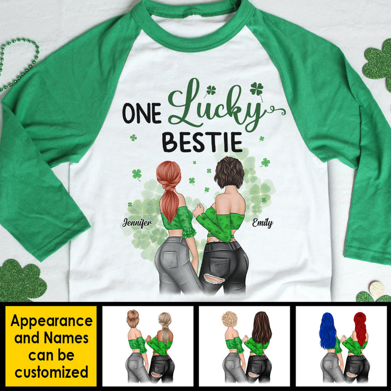 Lucky To Have You As My Best Friend - Gift For Besties, Personalized St. Patrick's Day Unisex Raglan Shirt
