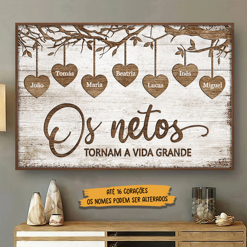 Os Netos Tornam A Vida Grande - Personalized Horizontal Poster Portuguese