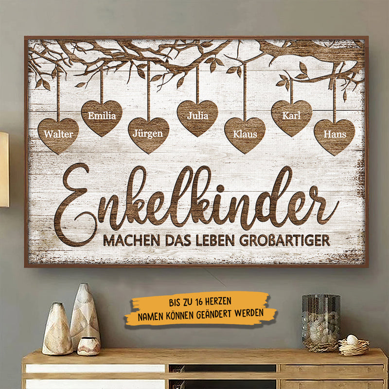 Enkelkinder Machen Das Leben Großartiger - Personalized Horizontal Poster German