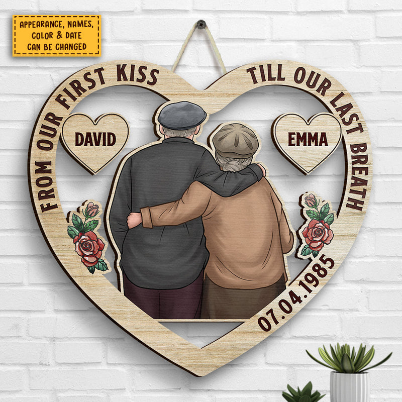 Till Our Last Breath - Personalized Shaped Wood Sign - Gift For Couples, Husband Wife