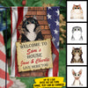 Welcome To Our House - 4th Of July Decoration - Personalized Flag