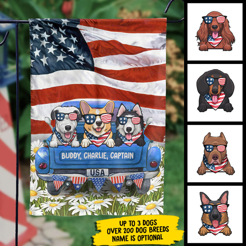Happy Independence Day For Dogs - 4th Of July Decoration - Personalized Dog Flag